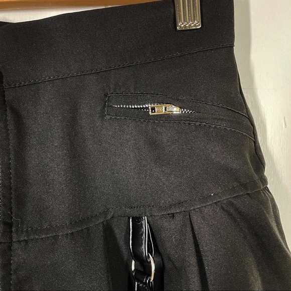 Unbranded Black Zip Front Buckle Accent Mini Skirt Medium - Picture 5 of 6